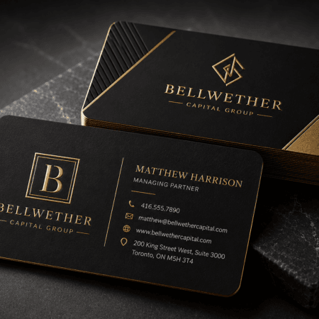 Premium Raised Gold Foil Business Card Mockup