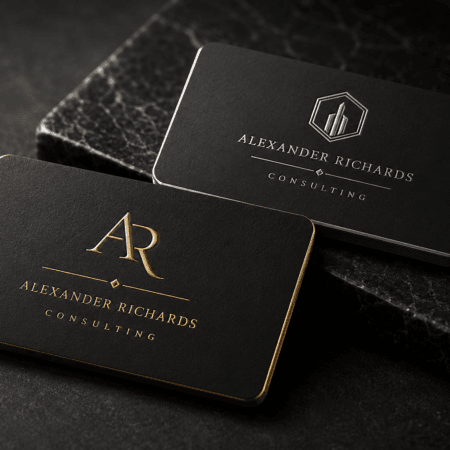 Luxury Business Cards with Lamination + Raised Gold / Silver Foil